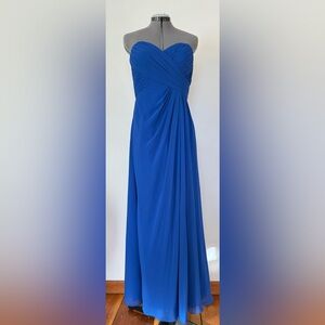 Royal Blue strapless formal dress, Size 10. Bill Levkoff